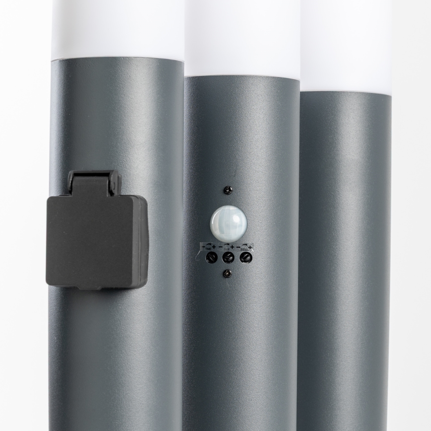 BRILAGI - Āra lampa ar sensoru ELIA 1xE27/20W/230V IP44 50 cm antracīts