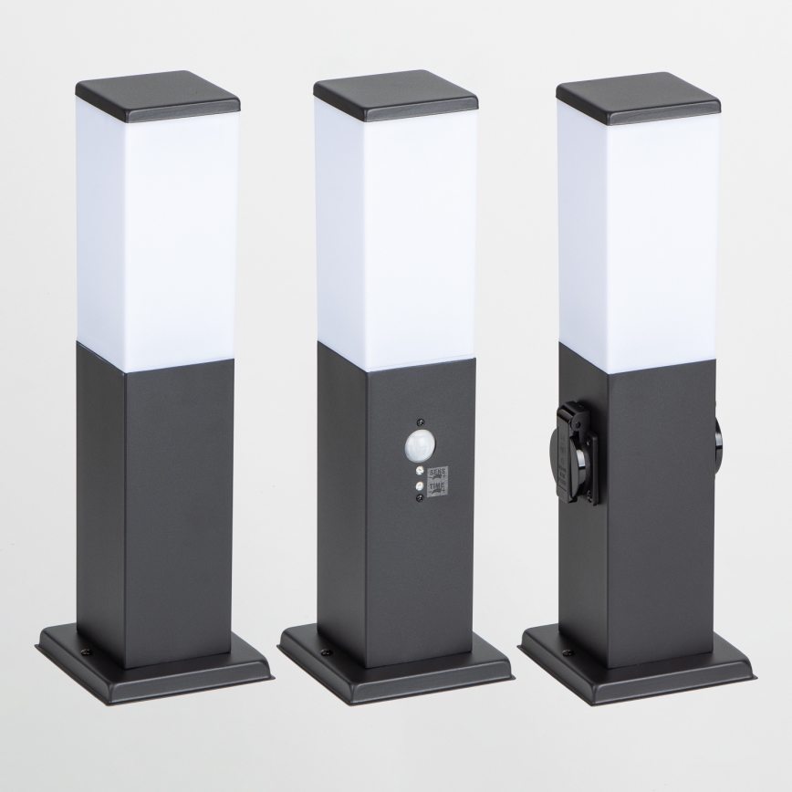 BRILAGI - Āra lampa ar sensoru NOVA, 1x E27, 15 W, 230 V, 40 cm, IP44, melna