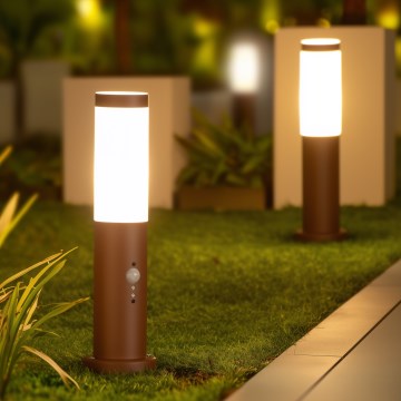 Brilagi - Āra lampa ar sensoru NOVA 1xE27/15W/230V 40 cm IP44 brūna