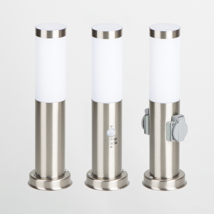 BRILAGI - Āra lampa ar sensoru NOVA 1xE27/15W/230V 40 cm IP44 matēts hroms