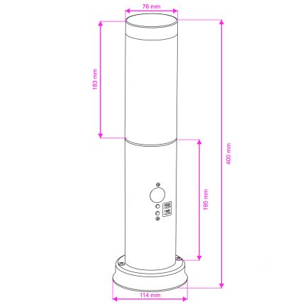 BRILAGI - Āra lampa ar sensoru NOVA 1xE27/15W/230V 40 cm IP44 melna
