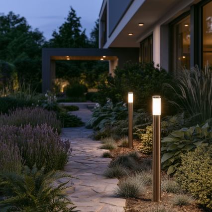 BRILAGI - Āra lampa ELIA 1xE27/20W/230V IP44 100 cm matēts hroms