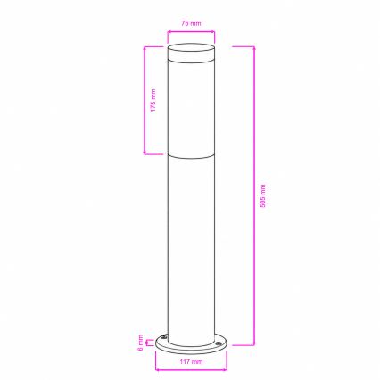 BRILAGI - Āra lampa ELIA 1xE27/20W/230V IP44 50 cm antracīts