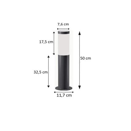 BRILAGI - Āra lampa ELIA 1xE27/20W/230V IP44 50 cm antracīts