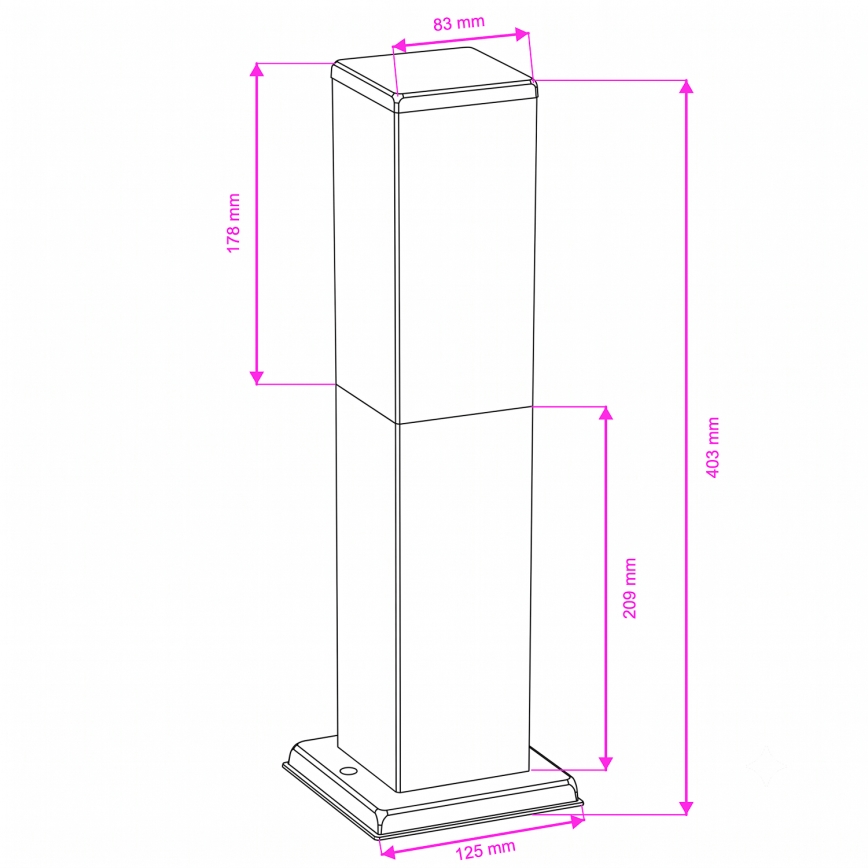 Brilagi - Āra lampa NOVA 1xE27/15W/230V 40 cm IP44 melna