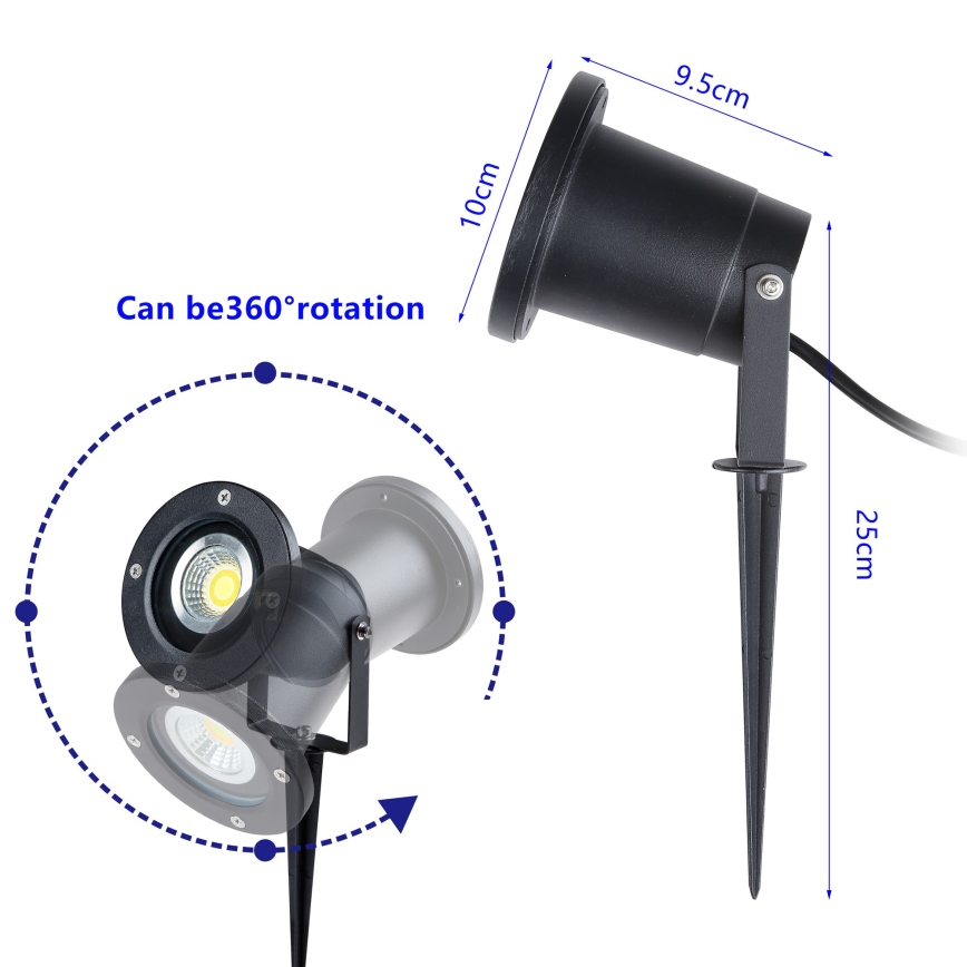 Brilagi - Āra lampa SPIKE 1xGU10/50W/230V IP65