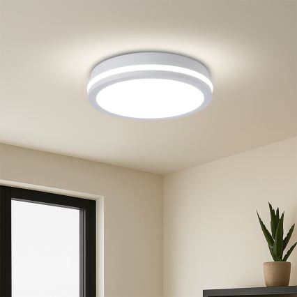 Brilagi - LED āra griestu gaismeklis ar sensoru BENE LED/24 W/230 V Ø 26 cm balts IP54