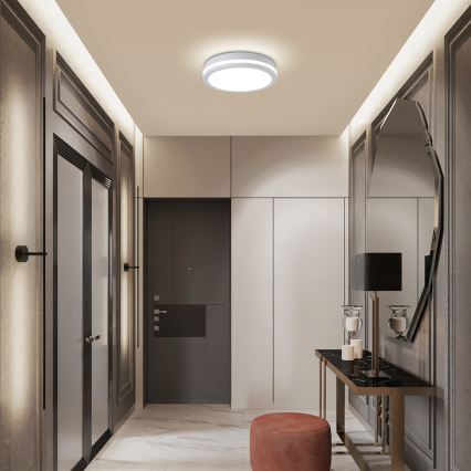 Brilagi - LED āra griestu gaismeklis ar sensoru BENE LED/24 W/230 V Ø 26 cm balts IP54