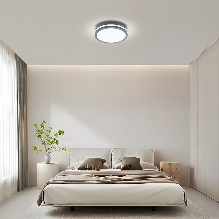 Brilagi - LED āra gaismeklis ar sensoru BENE LED/24W/230V pr. 26 cm antracīts IP54