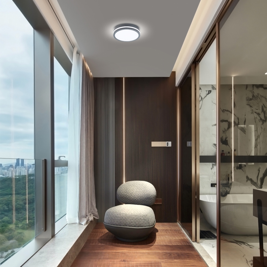 Brilagi - LED āra gaismeklis ar sensoru BENE LED/24W/230V pr. 26 cm antracīts IP54