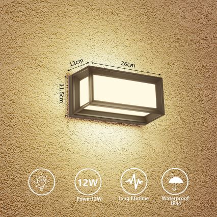 Brilagi - LED āra sienas gaismeklis PARKER LED/12W/230V 3000/4500/6000K antracīts IP44