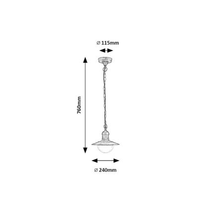 Brilagi - Āra pakarināmais gaismeklis MOLDE 1xE27/60W IP44 bronza/patina