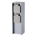 Brilagi - āra rozetes stabs PILLAR, 2x SCHUKO, 230 V, IP44, sudraba
