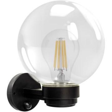 Brilagi - Āra sienas gaismeklis ar kustības sensoru HARBOR 1xE27/40W/230V IP33 melns/caurspīdīgs