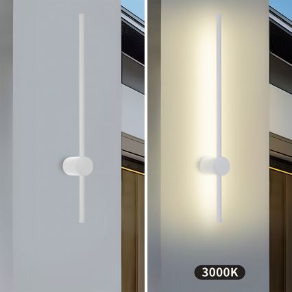 Brilagi - AURA LED āra sienas gaismeklis, 12W/230V, 3000K, IP54, 65 cm, balts, CRI 90