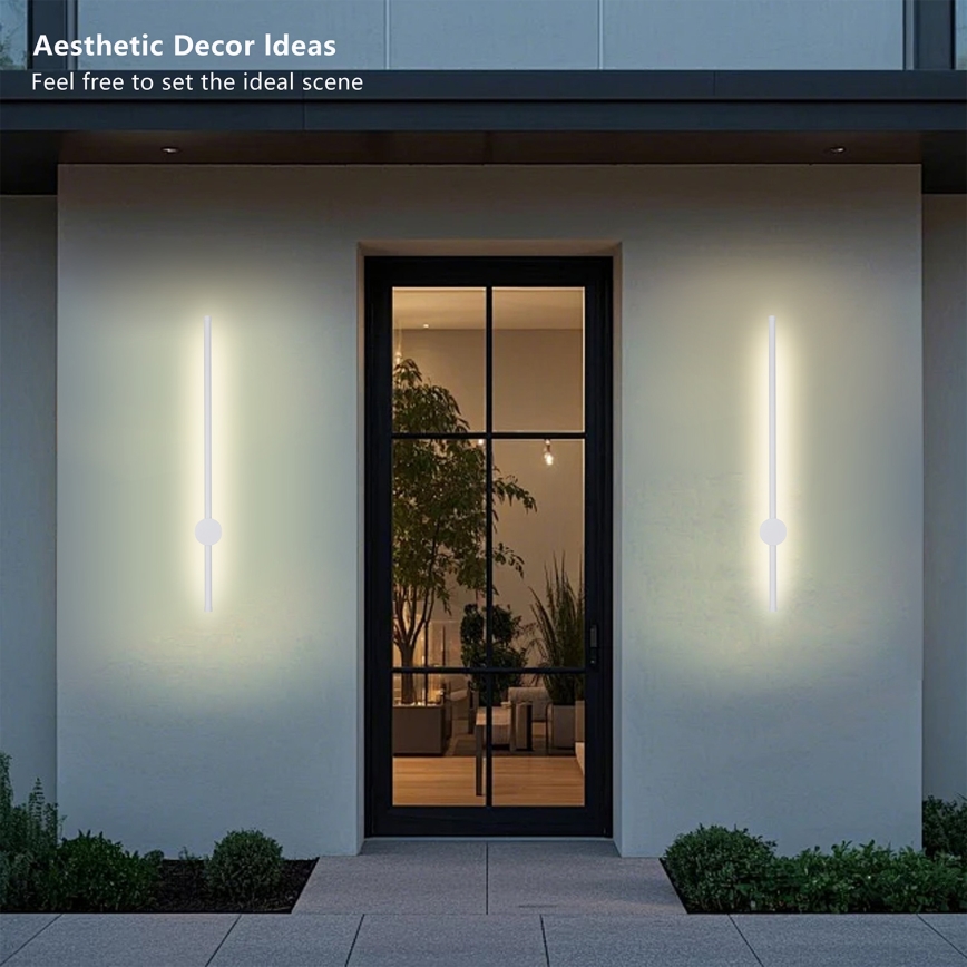 Brilagi - AURA LED āra sienas gaismeklis, 12W/230V, 3000K, IP54, 65 cm, balts, CRI 90