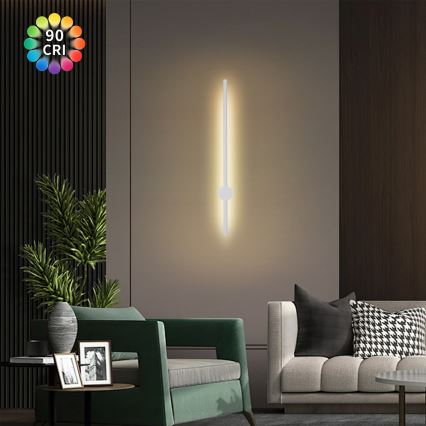 Brilagi - AURA LED āra sienas gaismeklis, 12W/230V, 3000K, IP54, 65 cm, balts, CRI 90