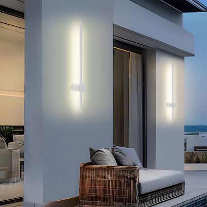 Brilagi - AURA LED āra sienas gaismeklis, 12W/230V, 3000K, IP54, 65 cm, balts, CRI 90