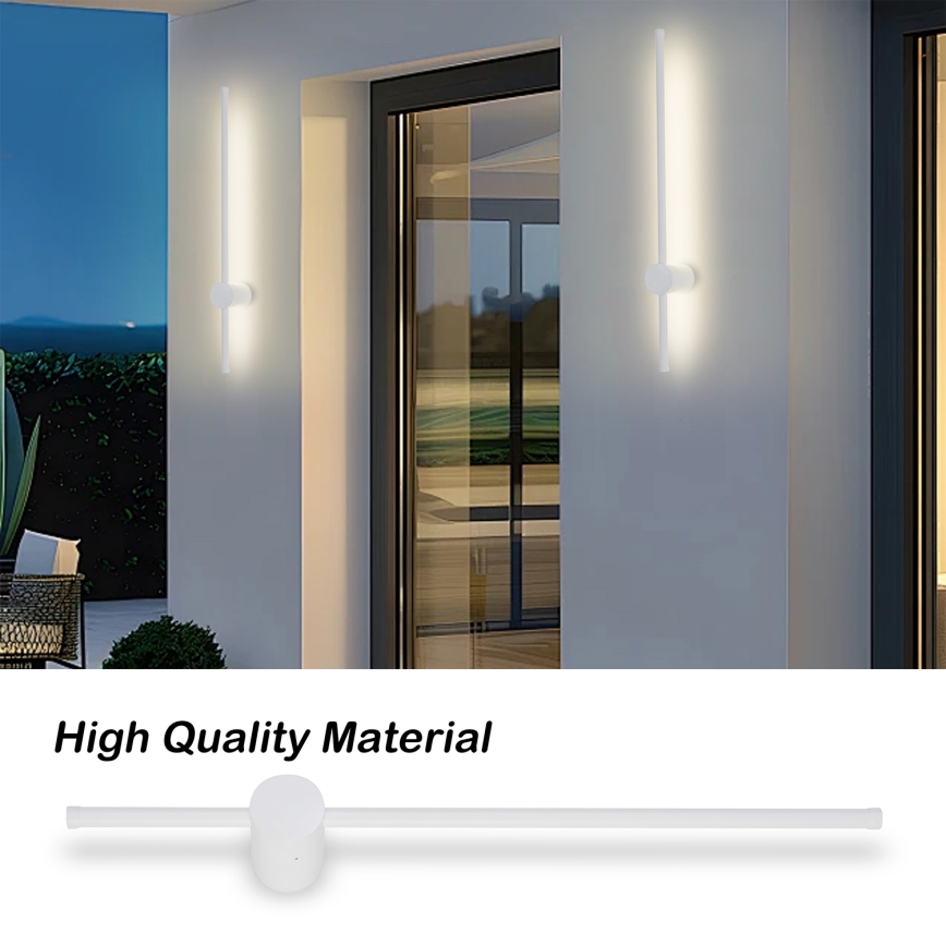 Brilagi - AURA LED āra sienas gaismeklis, 12W/230V, 3000K, IP54, 65 cm, balts, CRI 90