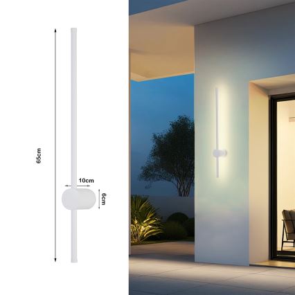 Brilagi - AURA LED āra sienas gaismeklis, 12W/230V, 3000K, IP54, 65 cm, balts, CRI 90