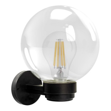 Brilagi - Āra sienas gaismeklis HARBOR 1xE27/40W/230V IP33 melns/caurspīdīgs