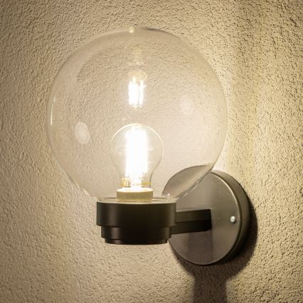 BRILAGI - Āra sienas gaismeklis HARBOR 1xE27/40W/230V IP33 melns/caurspīdīgs