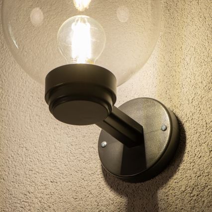 BRILAGI - Āra sienas gaismeklis HARBOR 1xE27/40W/230V IP33 melns/caurspīdīgs