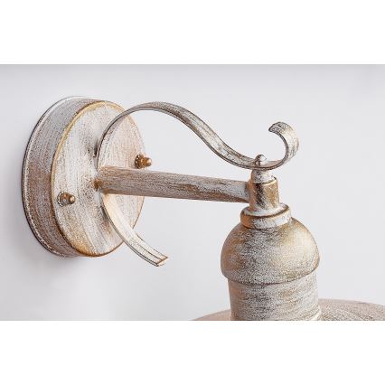 Brilagi - Āra sienas gaismeklis MOLDE 1xE27/60W/230V IP44 balts/patina