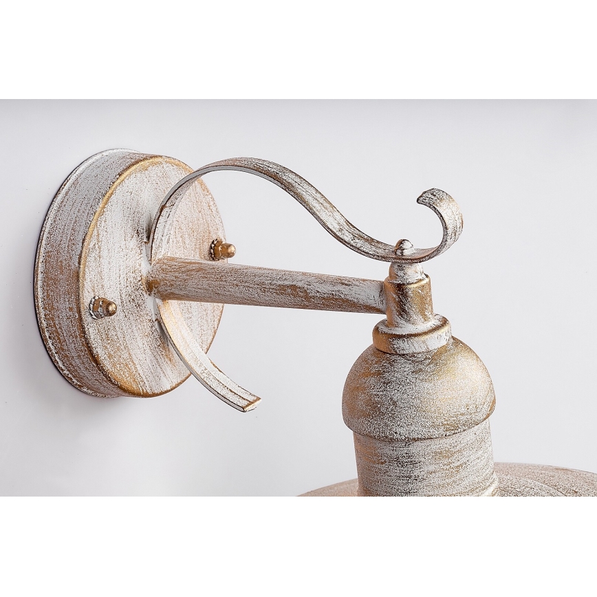 Brilagi - Āra sienas gaismeklis MOLDE 1xE27/60W/230V IP44 balts/patina