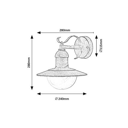 Brilagi - Āra sienas gaismeklis MOLDE 1xE27/60W/230V IP44 balts/patina