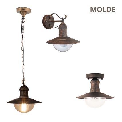 Brilagi - Āra sienas gaismeklis MOLDE 1xE27/60W/230V IP44 bronzas ar patinu