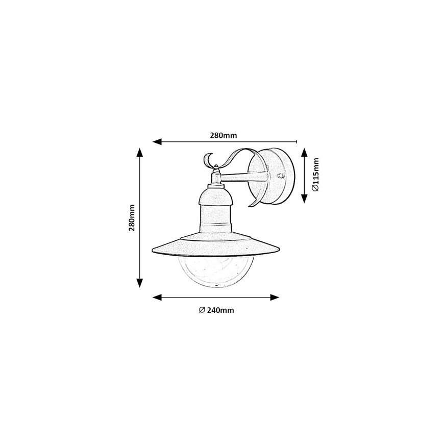 Brilagi - Āra sienas gaismeklis MOLDE 1xE27/60W/230V IP44 melns
