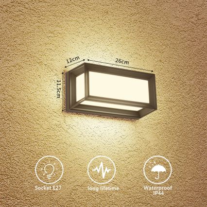 Brilagi - Āra sienas gaismeklis PARKER 1xE27/60W/230V antracīts IP44