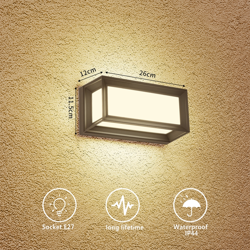 Brilagi - Āra sienas gaismeklis PARKER 1xE27/60W/230V antracīts IP44