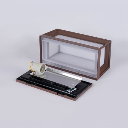 Brilagi - Āra sienas gaismeklis PARKER 1xE27/60W/230V, brūns, IP44