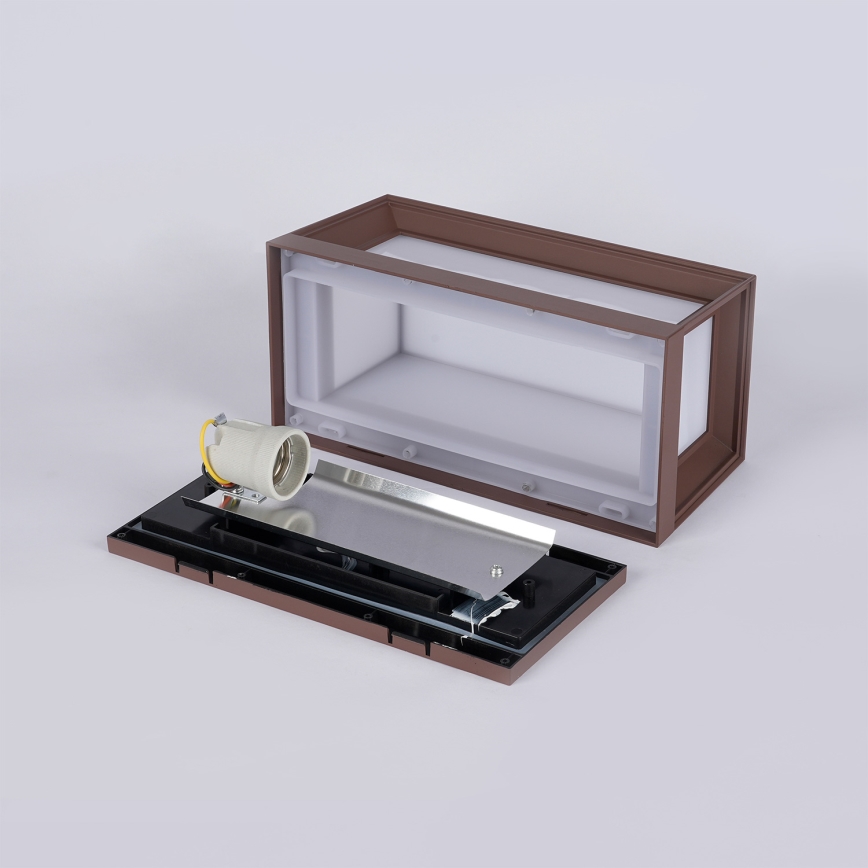 Brilagi - Āra sienas gaismeklis PARKER 1xE27/60W/230V, brūns, IP44