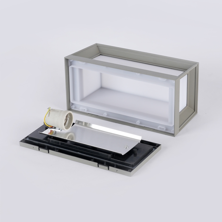 Brilagi - Āra sienas gaismeklis PARKER 1xE27/60W/230V pelēks IP44