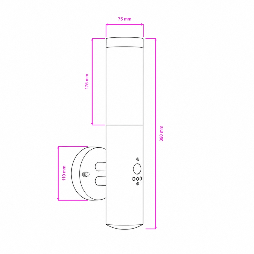 BRILAGI - Āra sienas lampa ar kustības sensoru ELIA 1xE27/20W/230V IP44 matēts hroms