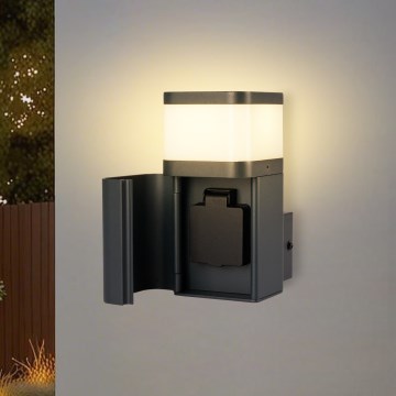 Brilagi - Āra sienas lampa ar SCHUKO kontaktligzdu PILLAR 1xG9/11W/230V IP44 antracīts