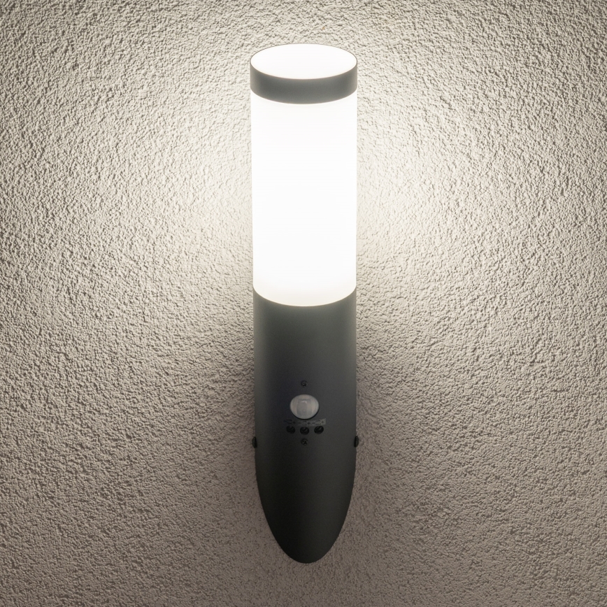 BRILAGI - Āra sienas lampa ar kustības sensoru ELIA 1xE27/20W/230V IP44 antracīts