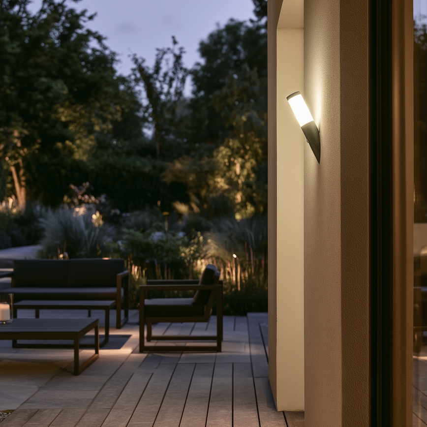 BRILAGI - Āra sienas lampa ar kustības sensoru ELIA 1xE27/20W/230V IP44 antracīts