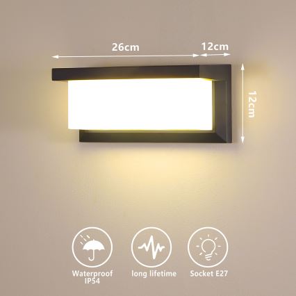 Brilagi - Āra sienas lampa BRICKY 1xE27/60W/230V antracīta IP54