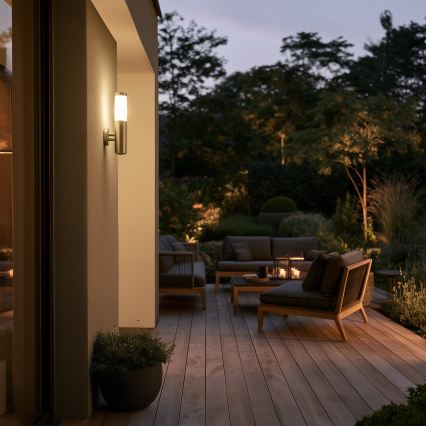 BRILAGI - Āra sienas lampa ELIA 1xE27/20W/230V IP44 matēts hroms