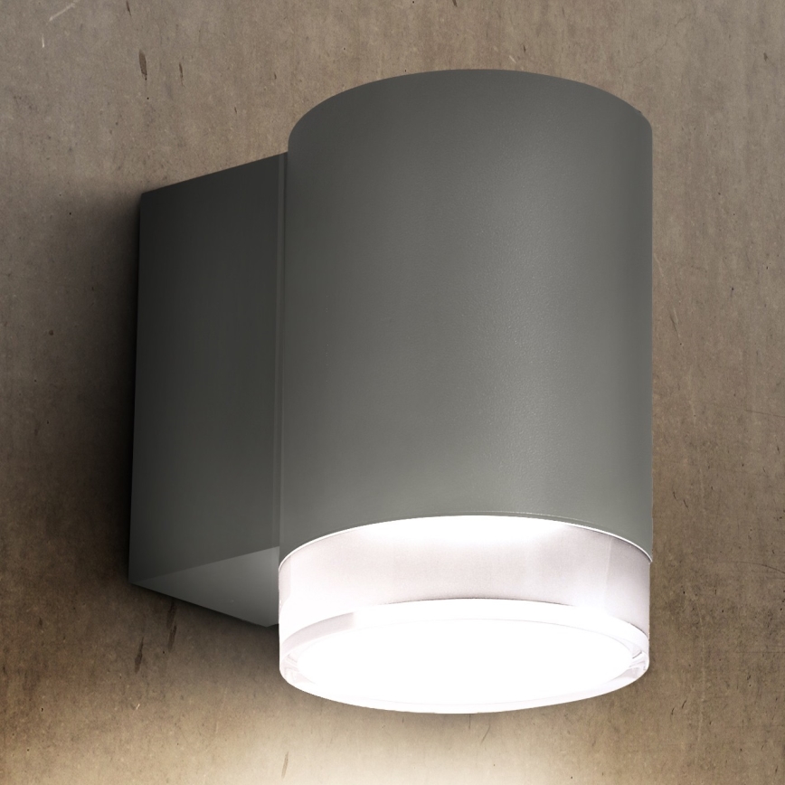 Brilagi - Āra sienas lampa MATERA 1xGU10/30W/230V pelēka IP54
