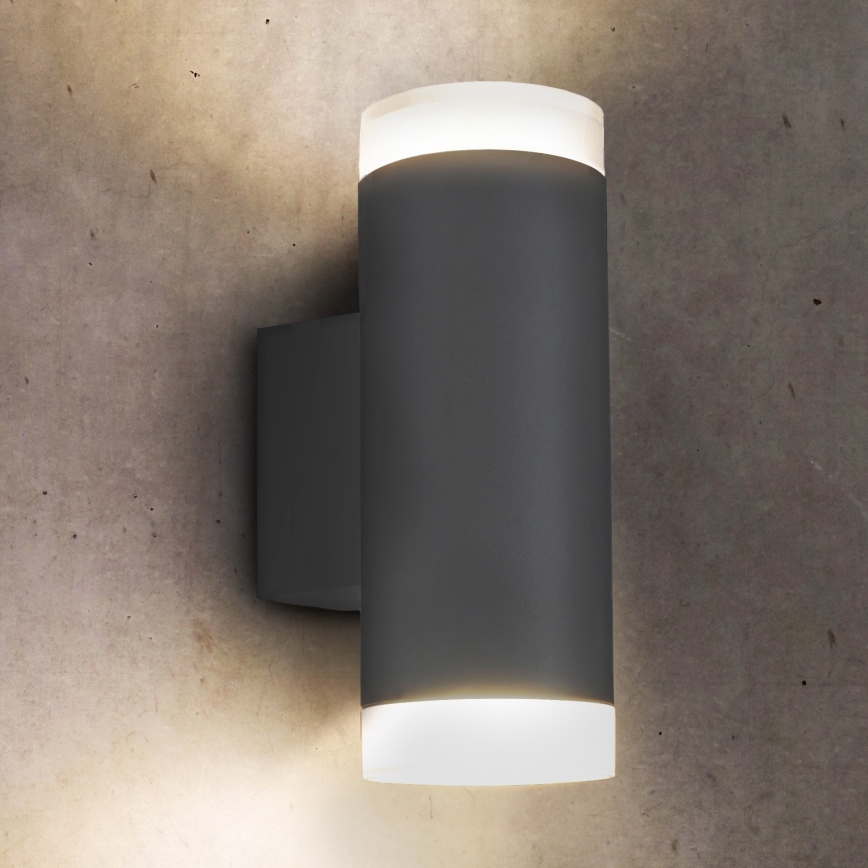 Brilagi - Āra sienas lampa MATERA 2xGU10/30W/230V antracīta IP54