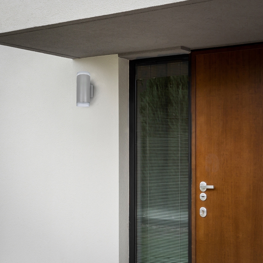Brilagi - Āra sienas lampa MATERA 2xGU10/30W/230V pelēka IP54