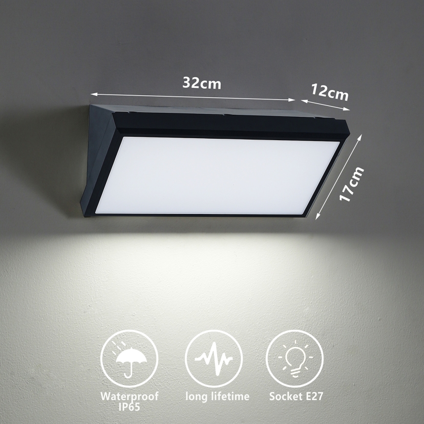 Brilagi - Āra sienas lampa TRIANGLE 1xE27/60W/230V melna IP65