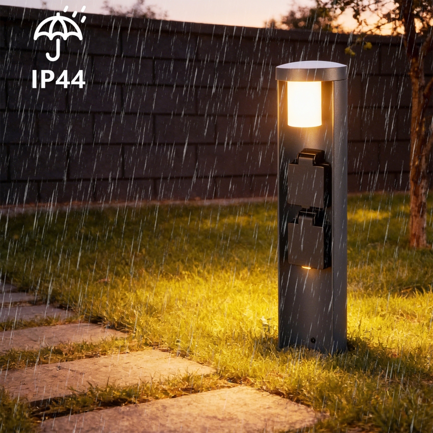 Brilagi - Āra lampa ar 2 SCHUKO kontaktligzdām PILLAR 1xG9/11W/230V IP44 antracīts