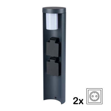 Brilagi - Āra lampa ar 2 SCHUKO kontaktligzdām PILLAR 1xG9/11W/230V IP44 antracīts