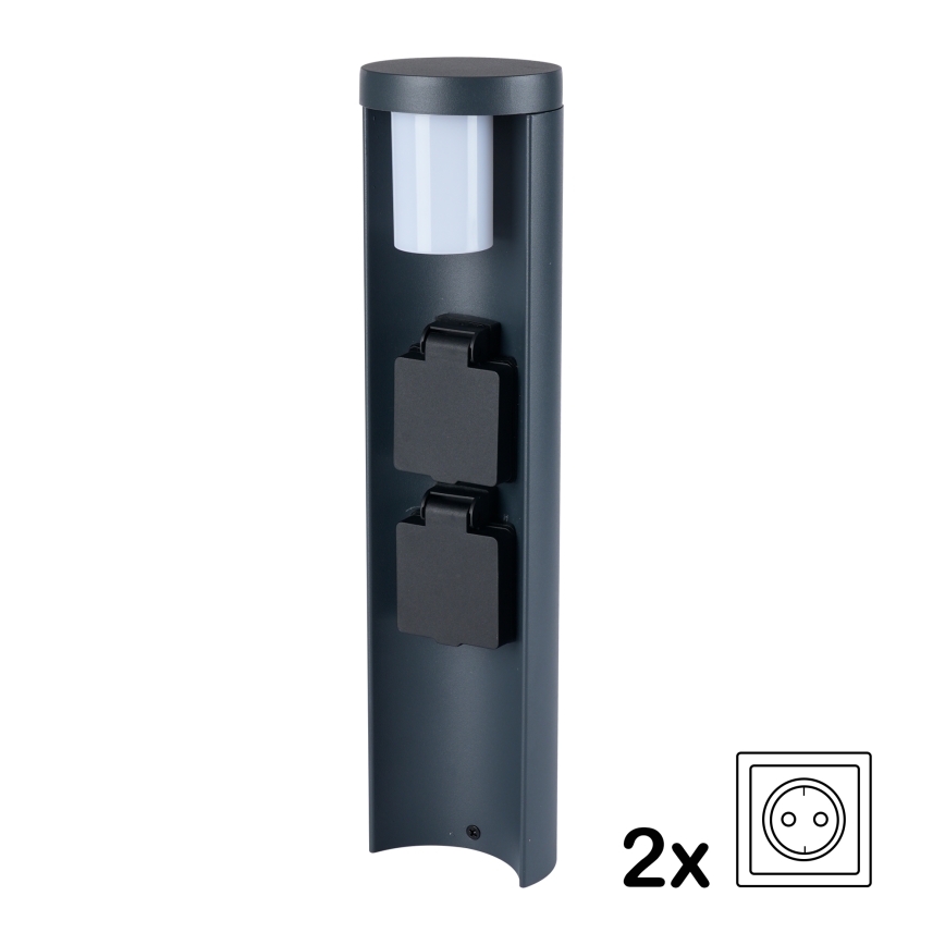 Brilagi - Āra lampa ar 2 SCHUKO kontaktligzdām PILLAR 1xG9/11W/230V IP44 antracīts